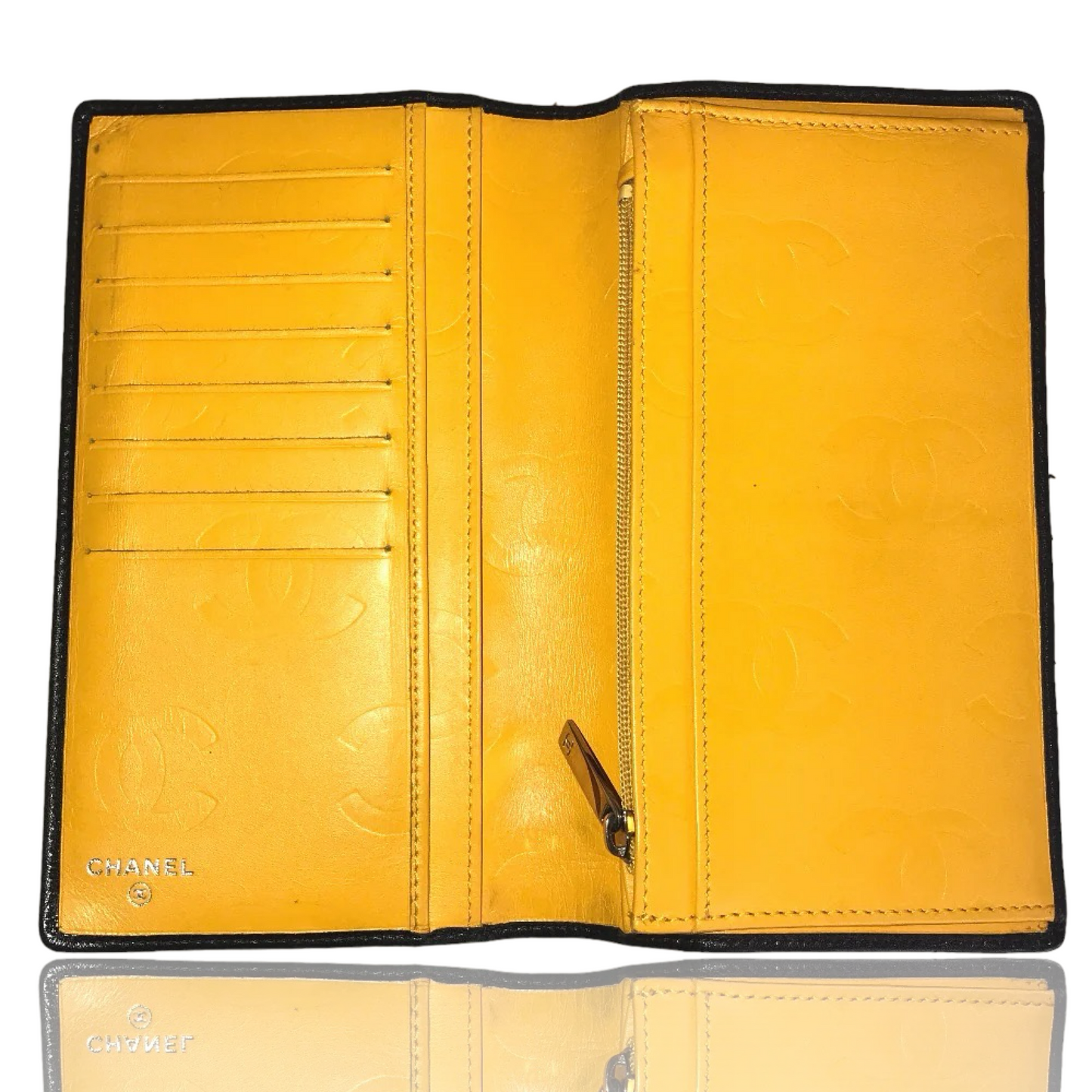 CHANEL CAMBON LAMBSKIN BIFOLD LONG WALLET