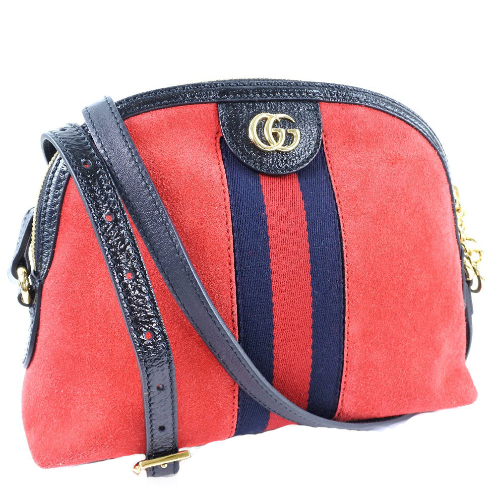GUCCI Shoulder Bag 499621 Suede, Leather Red Ofidia Women Used Authentic