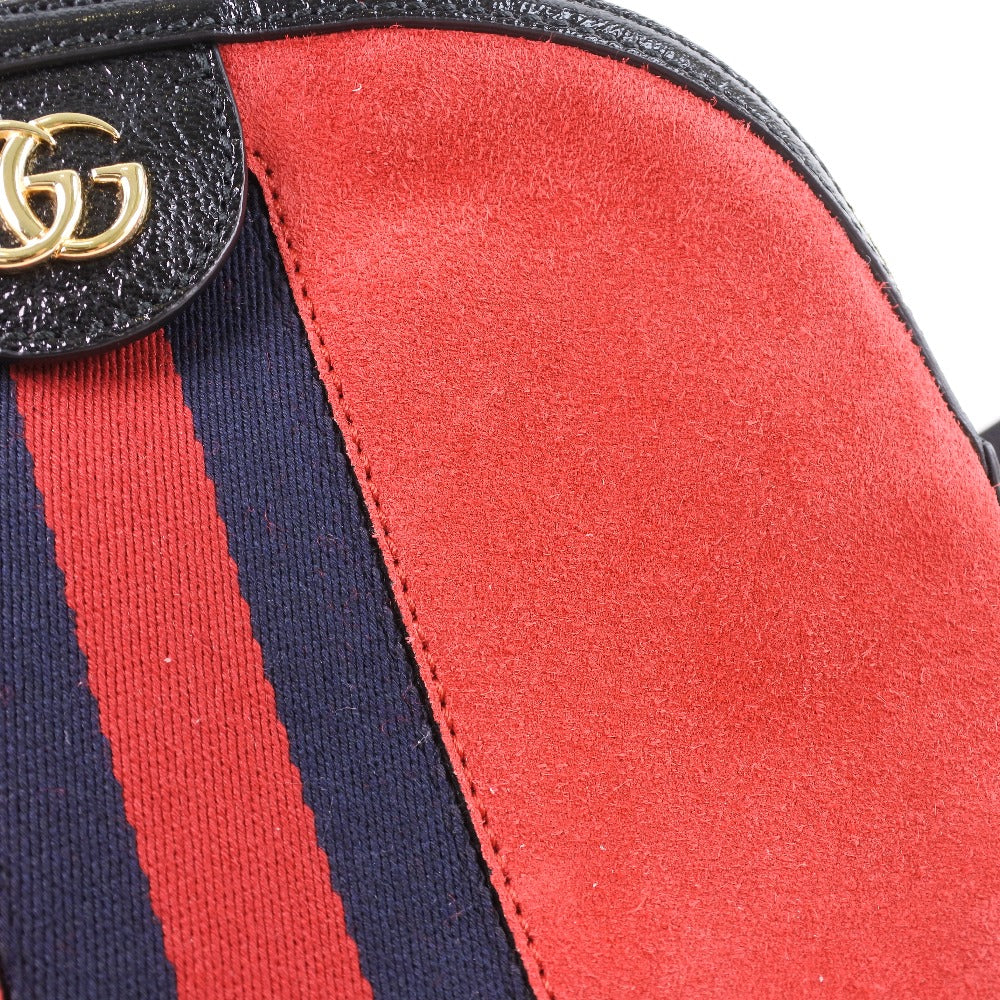 GUCCI Shoulder Bag 499621 Suede, Leather Red Ofidia Women Used Authentic