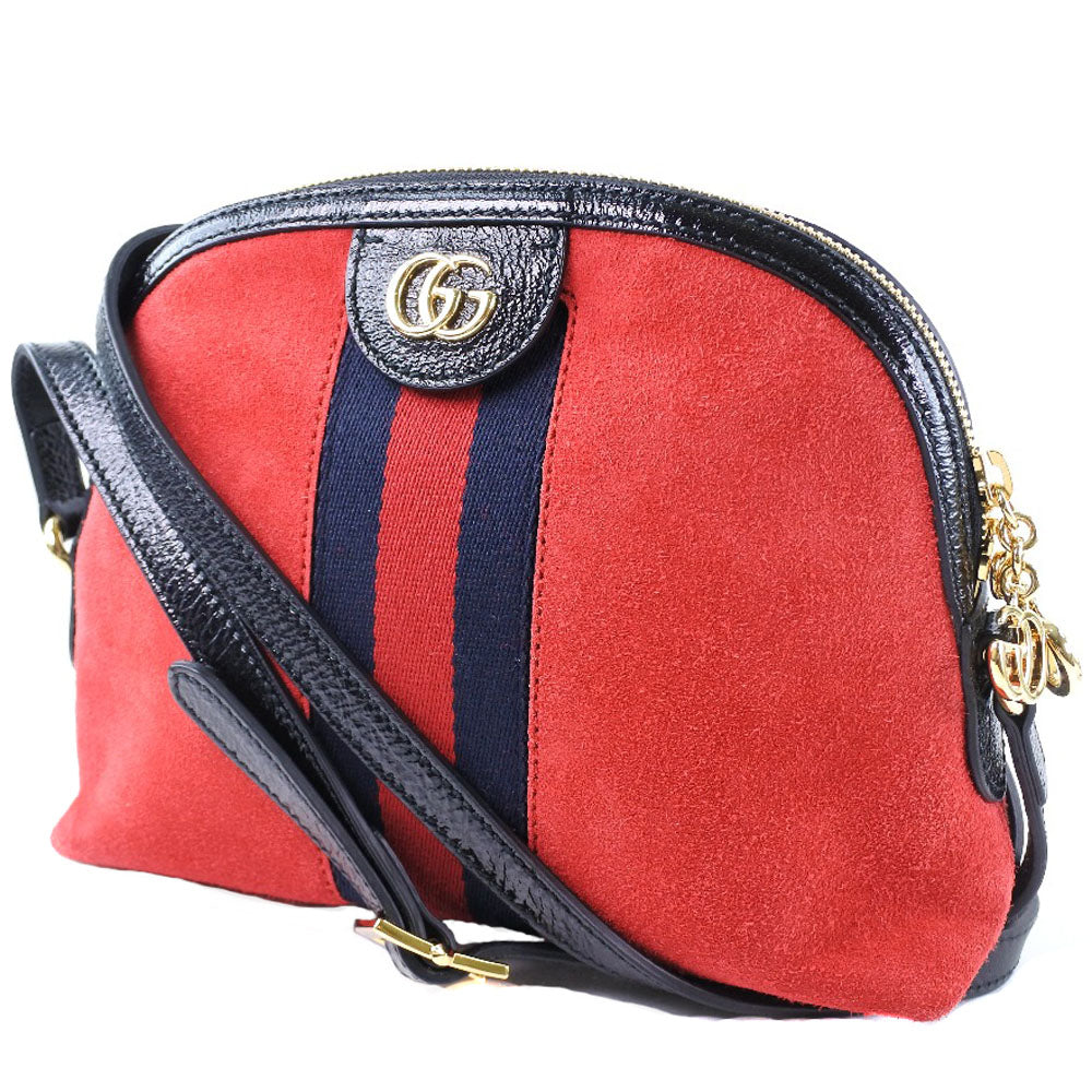 GUCCI Shoulder Bag 499621 Suede, Leather Red Ofidia Women Used Authentic