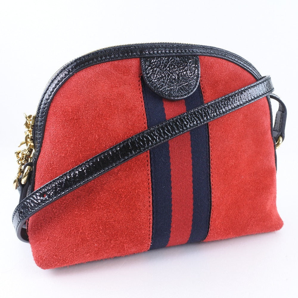 GUCCI Shoulder Bag 499621 Suede, Leather Red Ofidia Women Used Authentic