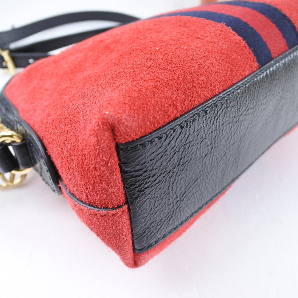 GUCCI Shoulder Bag 499621 Suede, Leather Red Ofidia Women Used Authentic