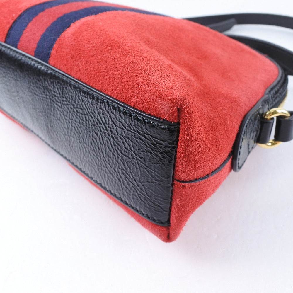GUCCI Shoulder Bag 499621 Suede, Leather Red Ofidia Women Used Authentic