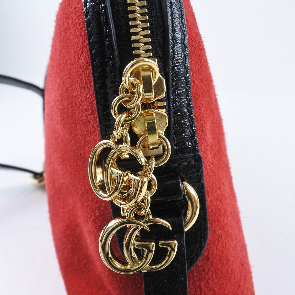 GUCCI Shoulder Bag 499621 Suede, Leather Red Ofidia Women Used Authentic