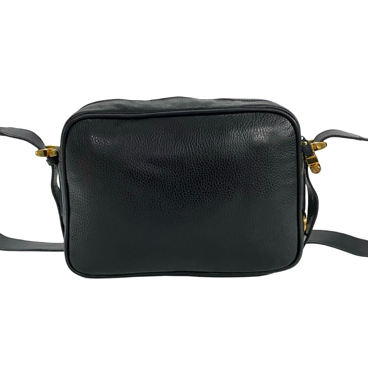 LOEWE Shoulder Bag leather black Anagram logo Women Used Authentic