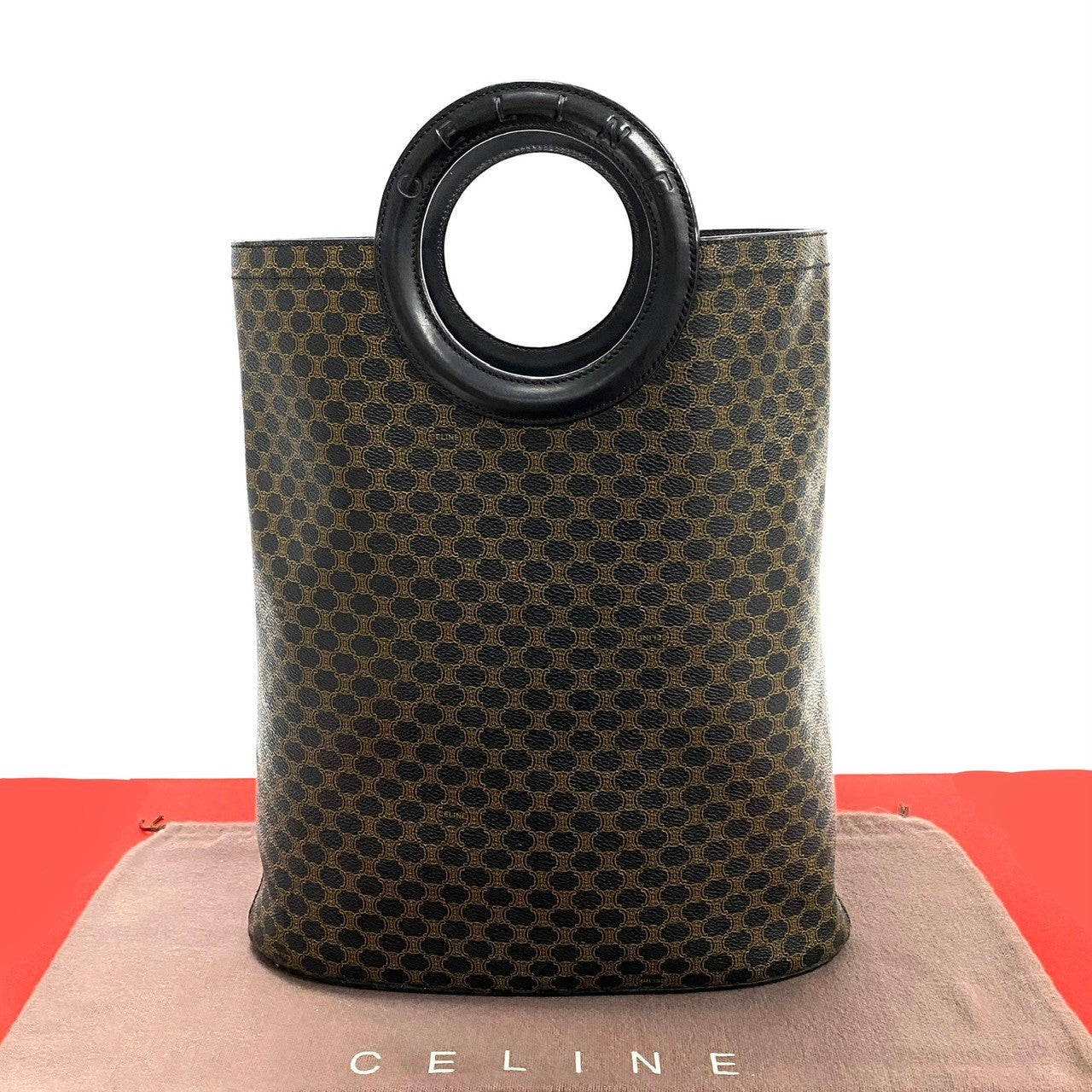 CELINE Handbag Leather, PVC black Macadam Brazon Women Used Authentic