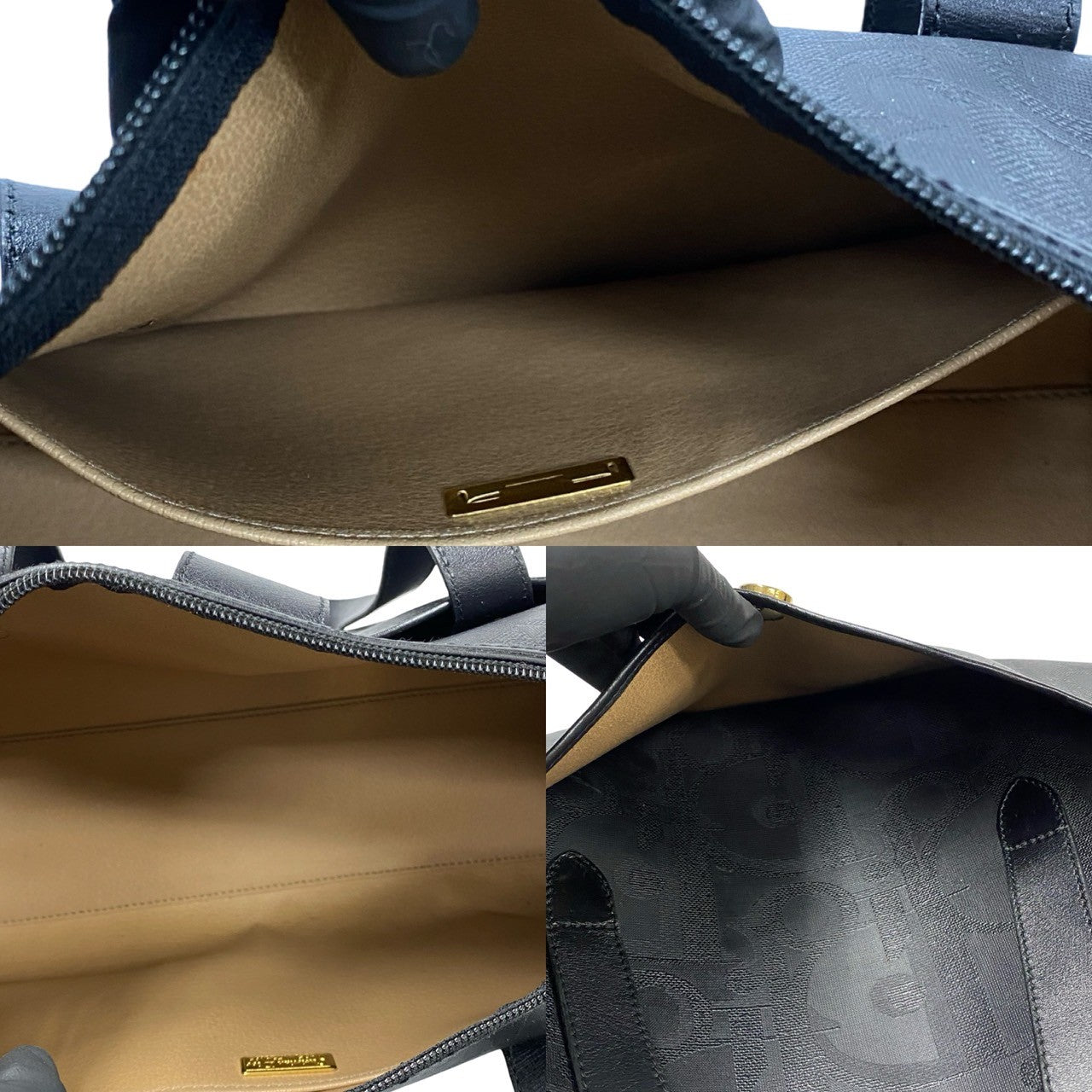 Dior Handbag Leather, PVC black logo Metal Women Used Authentic