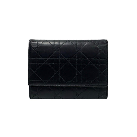 Dior Tri-fold wallet leather black