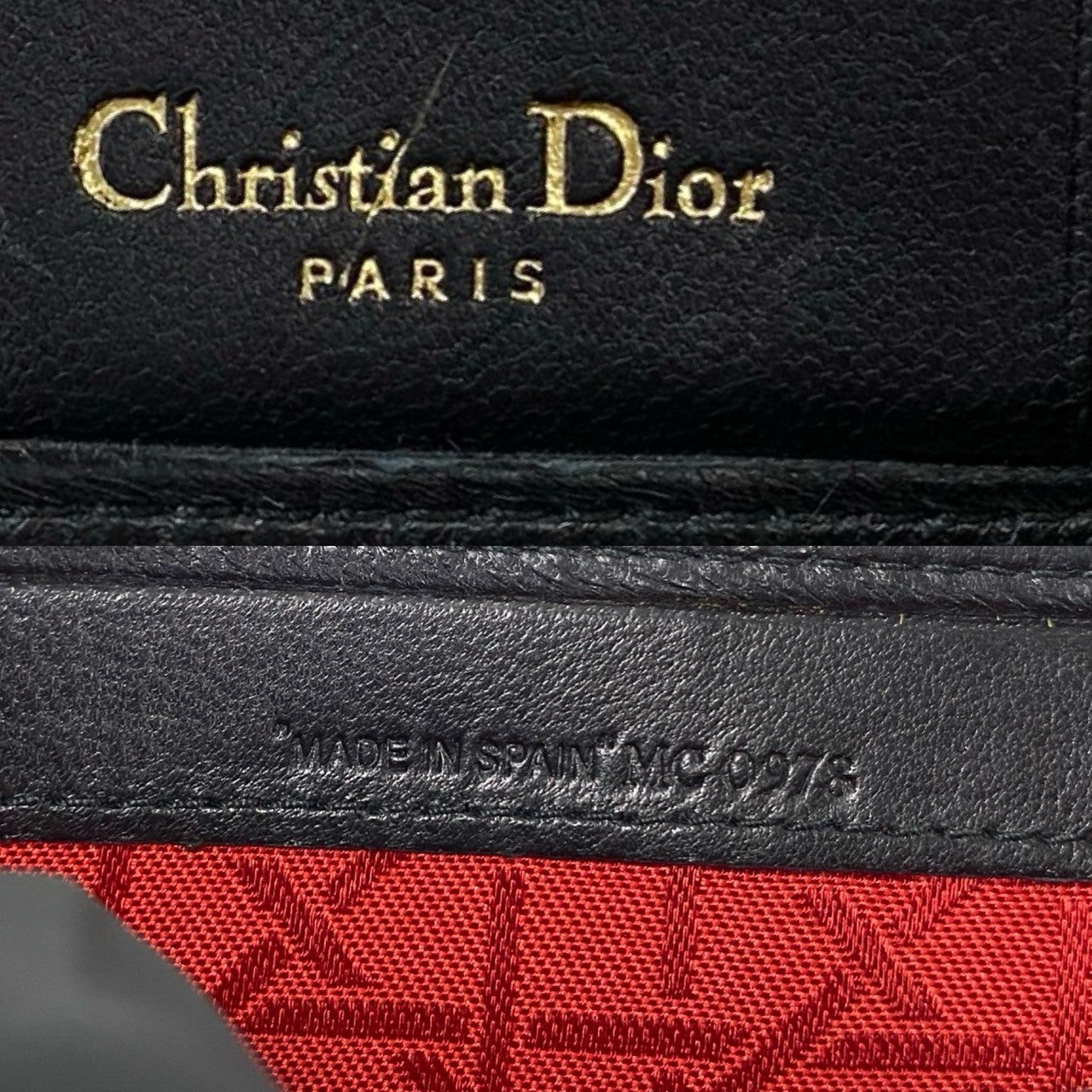 Dior Tri-fold wallet leather black