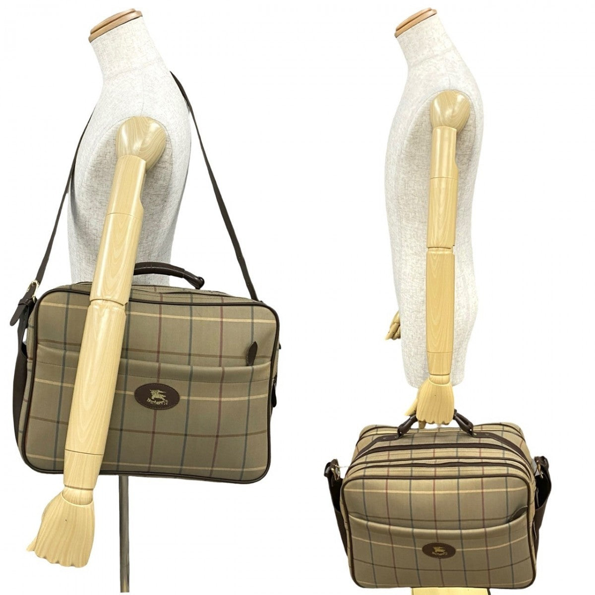 BURBERRY Shoulder Bag Canvas, Leather Brown Shadow Horse logo mens Used Authentic
