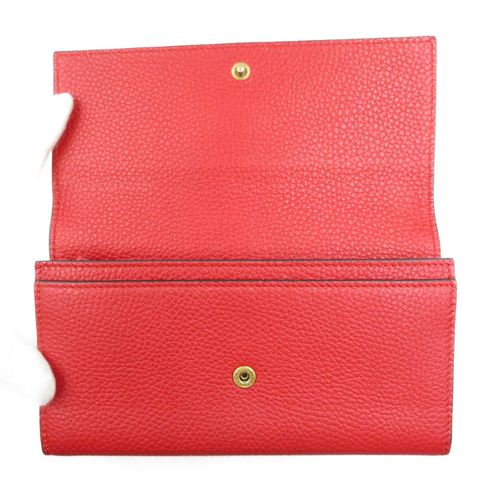 GUCCI Long Wallet Purse 453164 leather Red Animalier Continental Wallet Women Used Authentic
