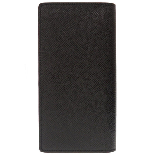 LOUIS VUITTON Long Wallet Purse M30791 Taiga black Taiga Portefeuille Brazza V shape mens Used Authentic