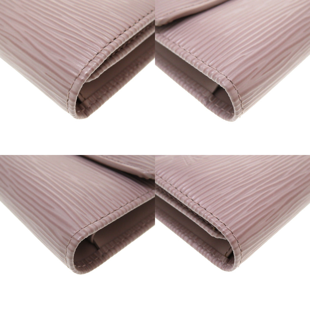 LOUIS VUITTON Long Wallet Purse M6338B Epi Leather lilac Three fold Epi Portefeuille International Women Used Authentic