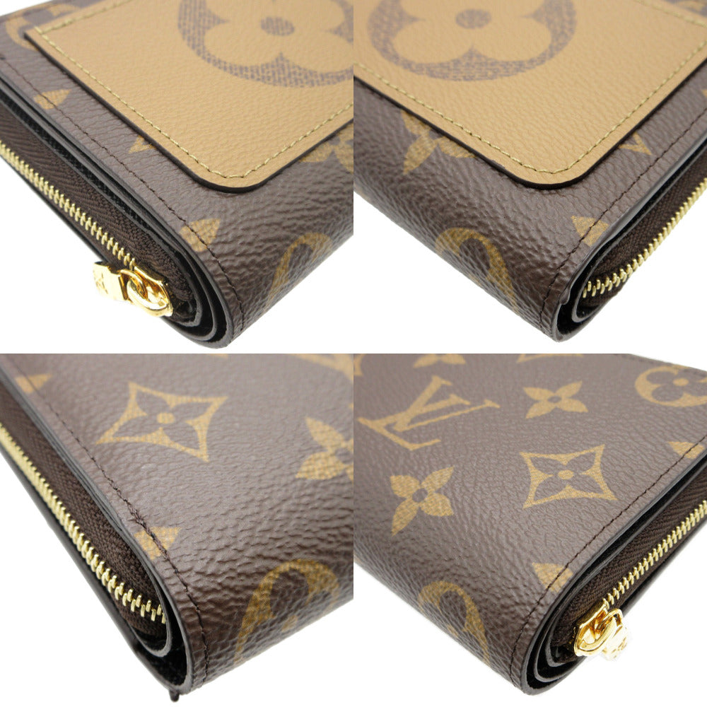LOUIS VUITTON Bifold Wallet M81461 Monogram canvas Brown Compact wallet Monogram reverse Portefeuille Lou Women Used Authentic