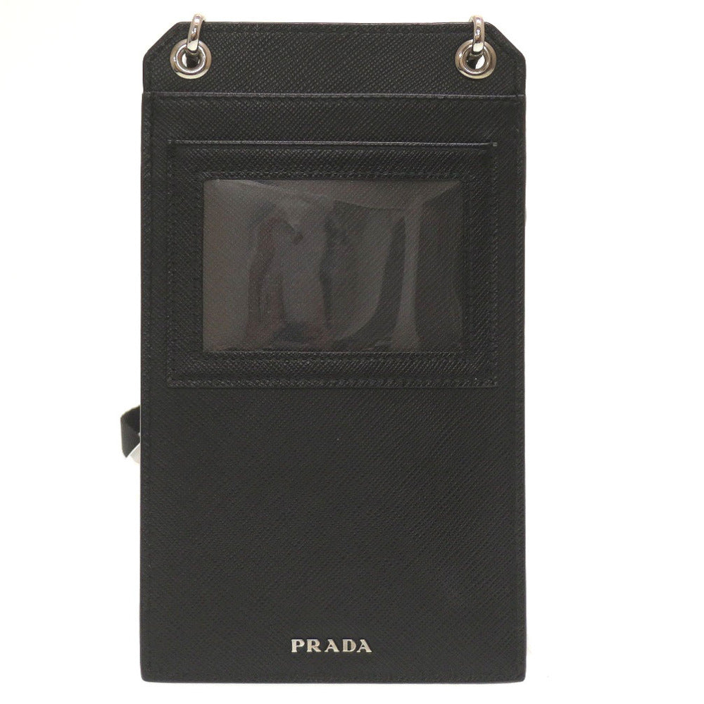 PRADA Shoulder Bag 2ZH068 leather black mini mens Used Authentic