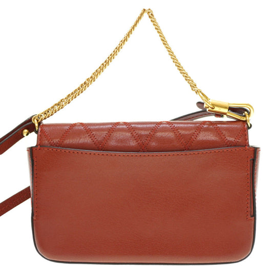 GIVENCHY Shoulder Bag leather Brown Women Used Authentic