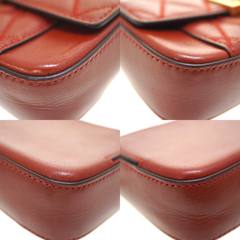 GIVENCHY Shoulder Bag leather Brown Women Used Authentic