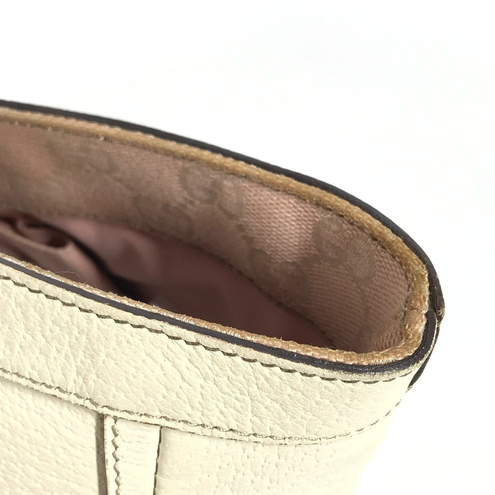 GUCCI Tote Bag 141472 leather white logo Women Used Authentic