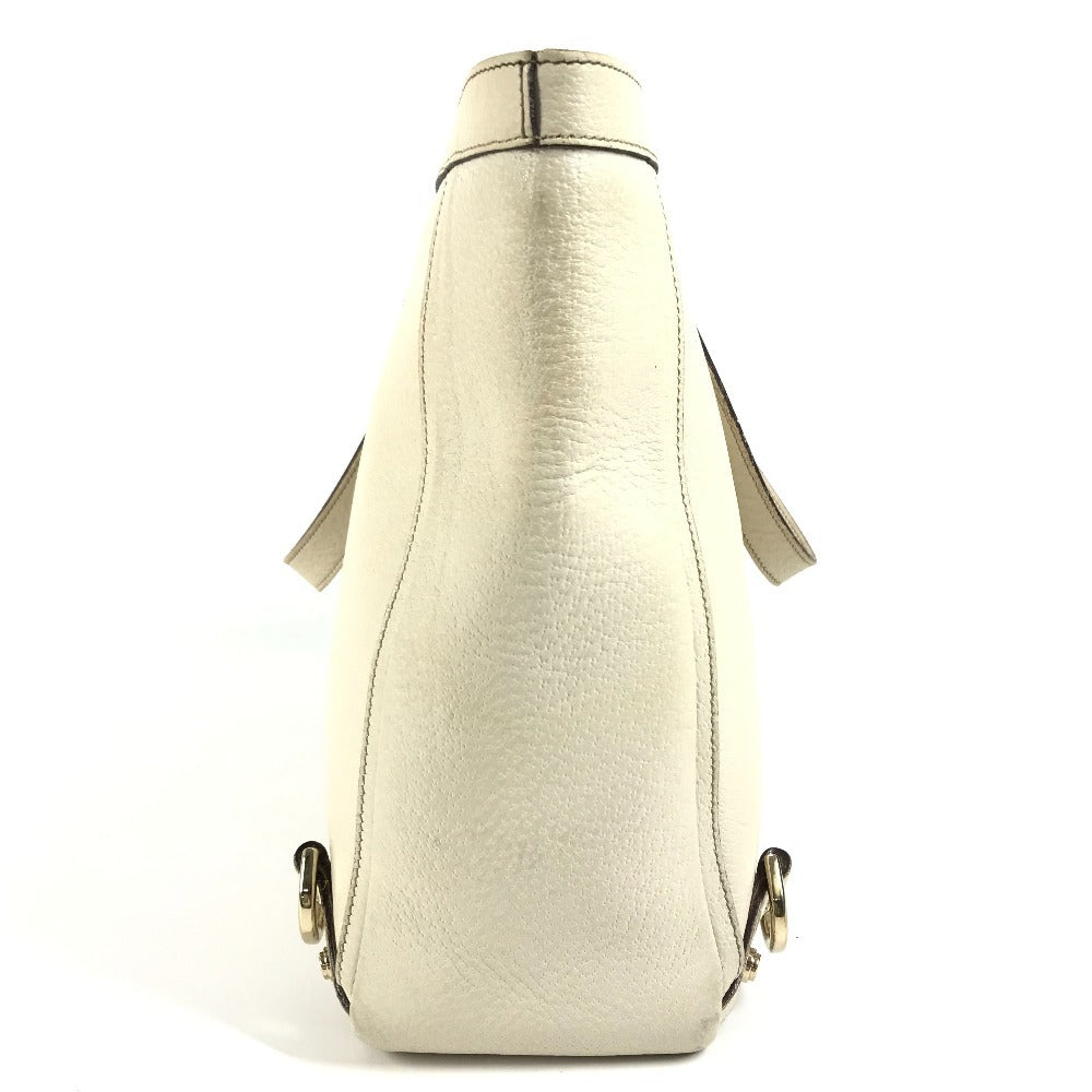 GUCCI Tote Bag 141472 leather white logo Women Used Authentic