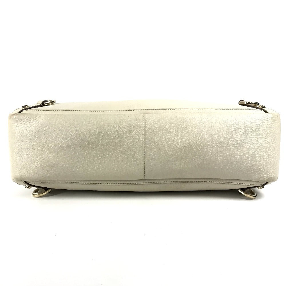 GUCCI Tote Bag 141472 leather white logo Women Used Authentic