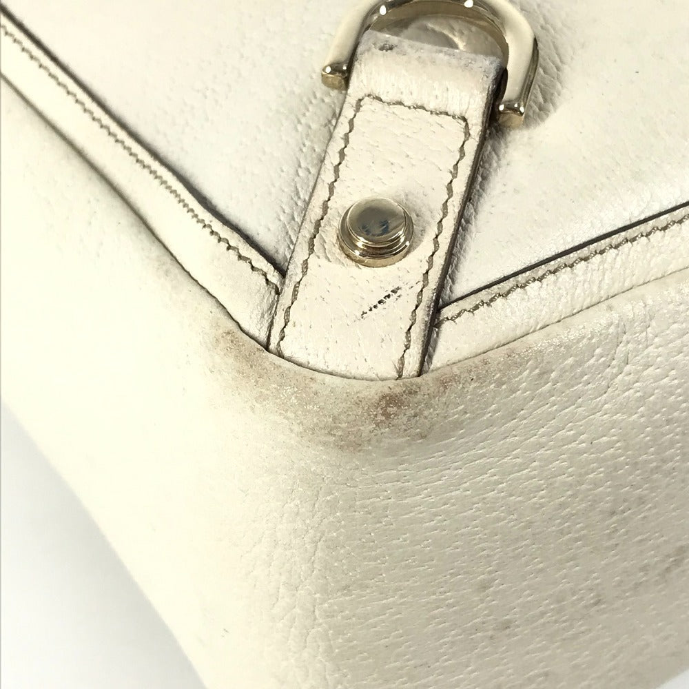 GUCCI Tote Bag 141472 leather white logo Women Used Authentic