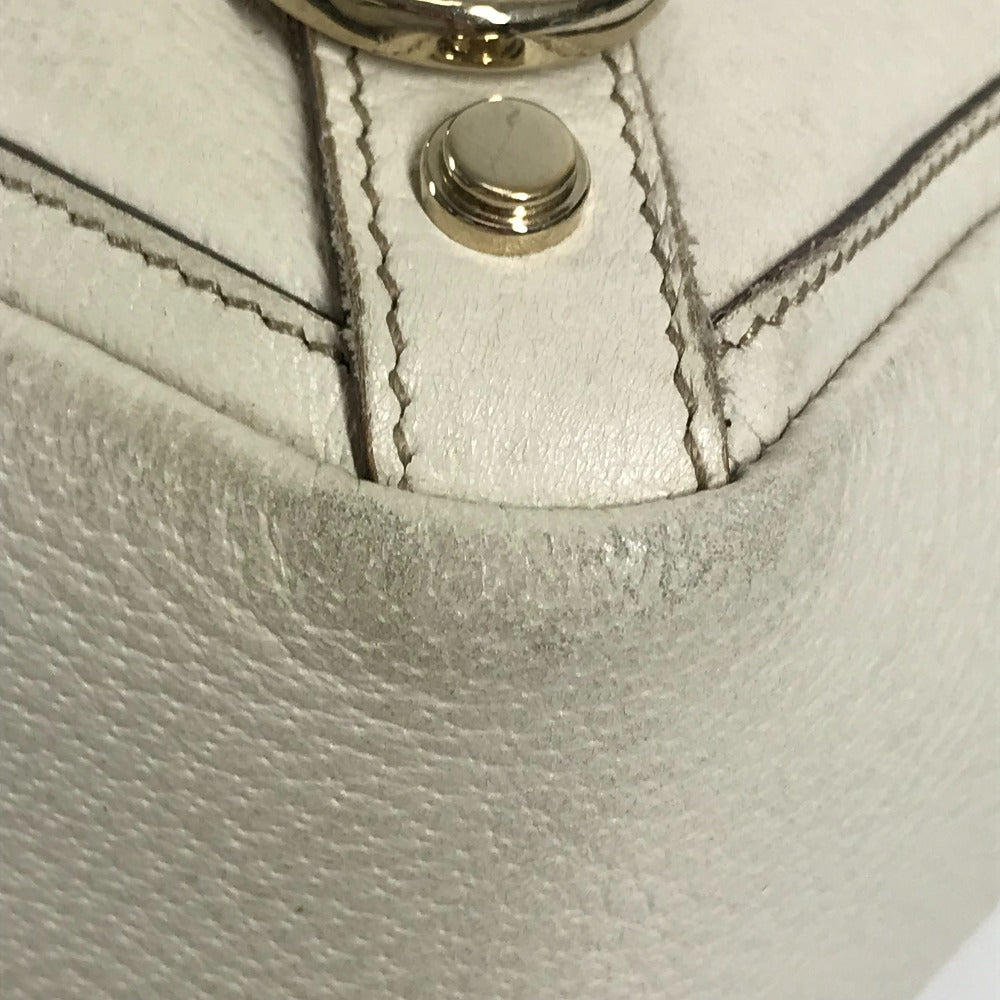 GUCCI Tote Bag 141472 leather white logo Women Used Authentic