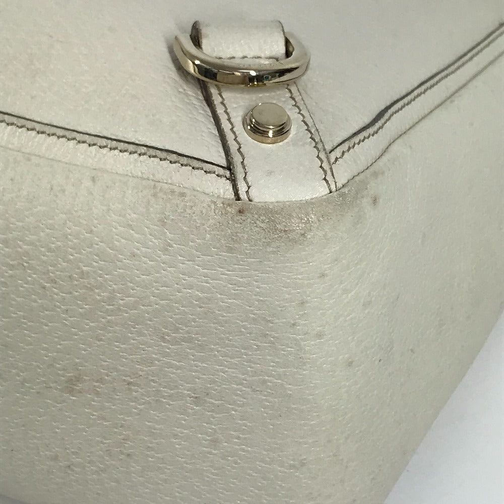 GUCCI Tote Bag 141472 leather white logo Women Used Authentic
