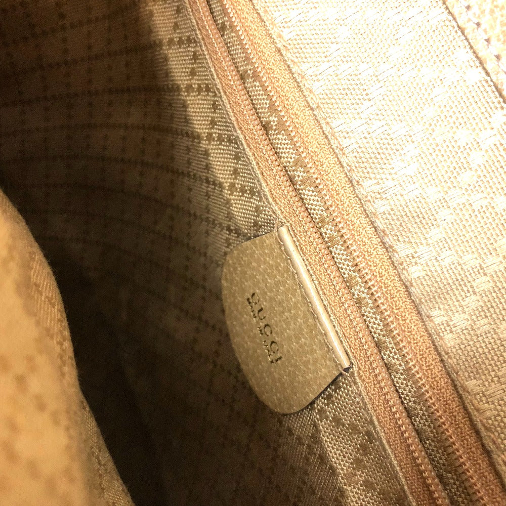 GUCCI Backpack leather Beige type backpack bag Bamboo Women Used Authentic
