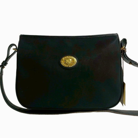 BURBERRY Shoulder Bag leather black Nova Check Women Used Authentic