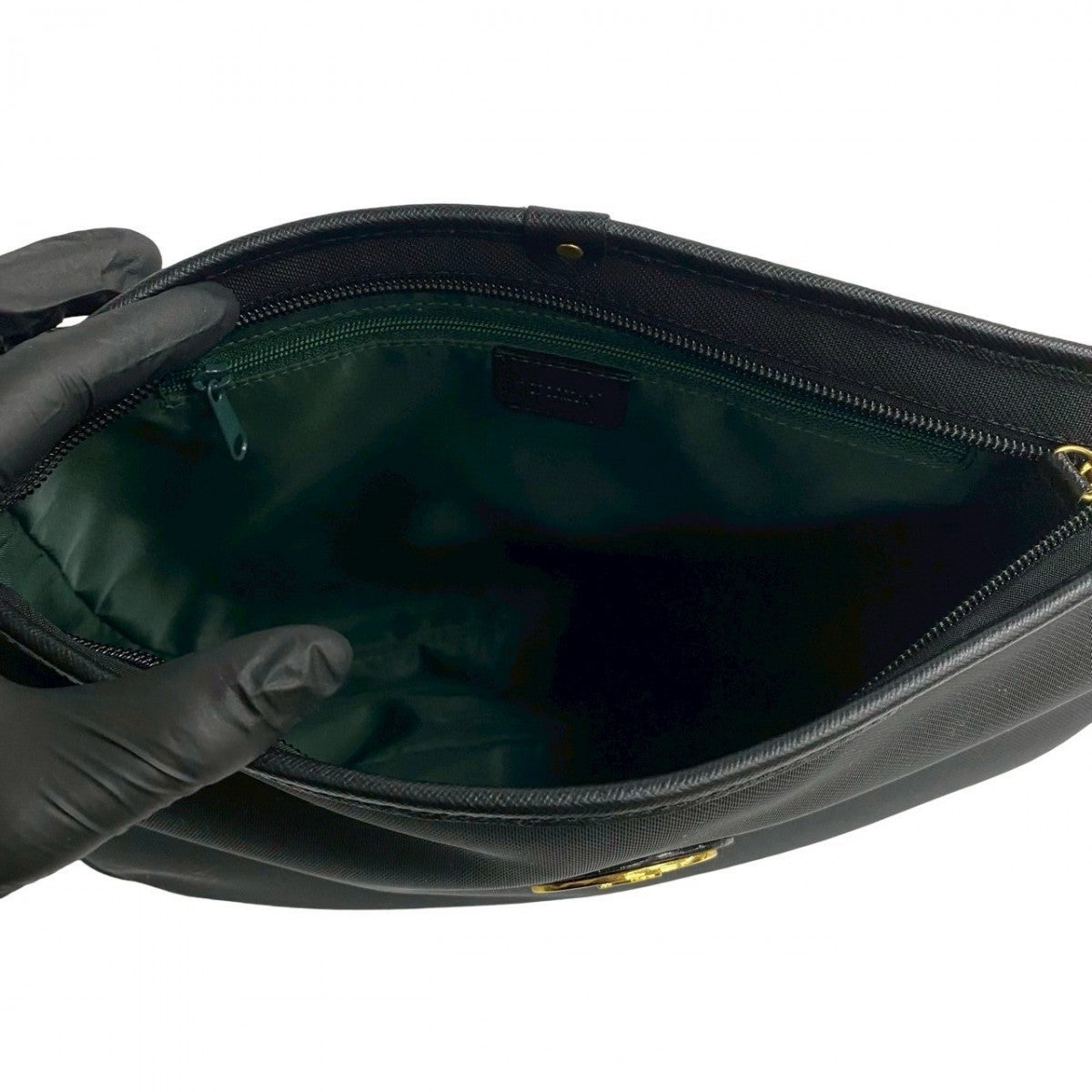 BURBERRY Shoulder Bag leather black Nova Check Women Used Authentic