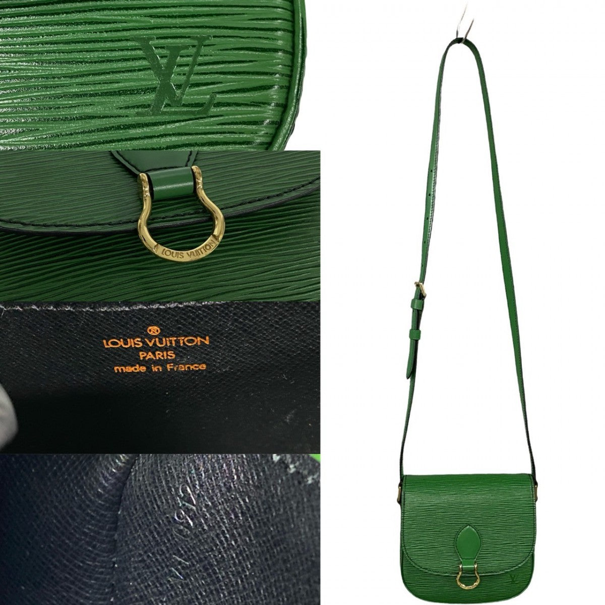 LOUIS VUITTON Shoulder Bag M52214 leather green Epi Mini Saint-Cloud
