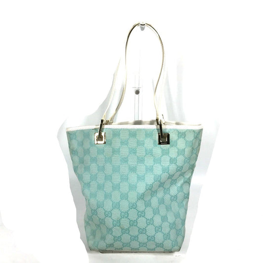GUCCI Tote Bag 002 1099 Canvas / leather Light green Shoulder Bag Shoulder Bag GG Bucket Women Used Authentic