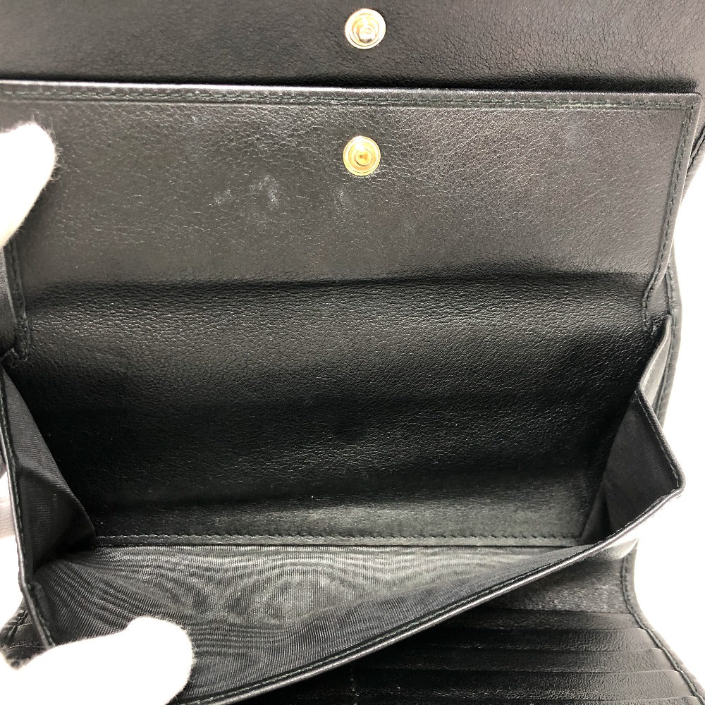 GUCCI Trifold wallet 257303 leather black Sima line GG