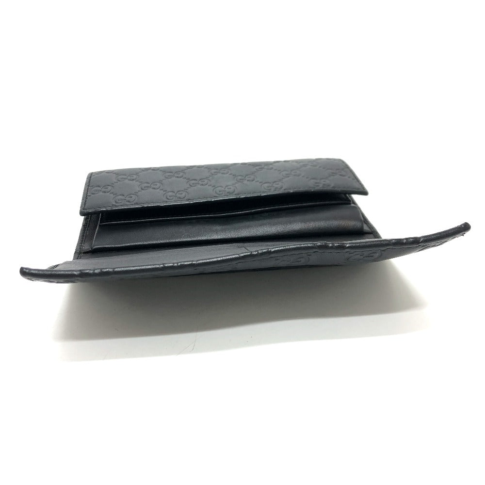 GUCCI Trifold wallet 257303 leather black Sima line GG