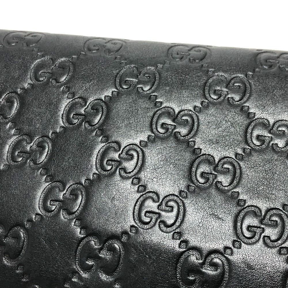 GUCCI Trifold wallet 257303 leather black Sima line GG