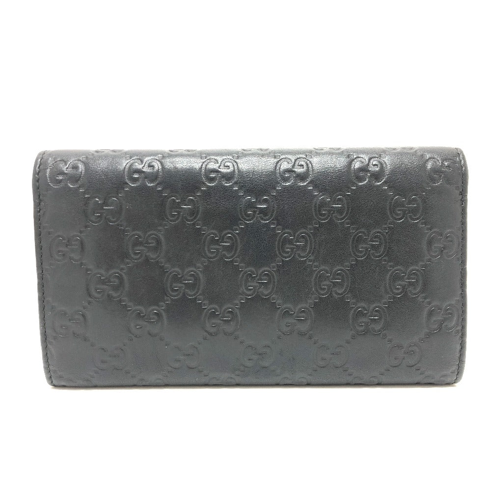 GUCCI Trifold wallet 257303 leather black Sima line GG