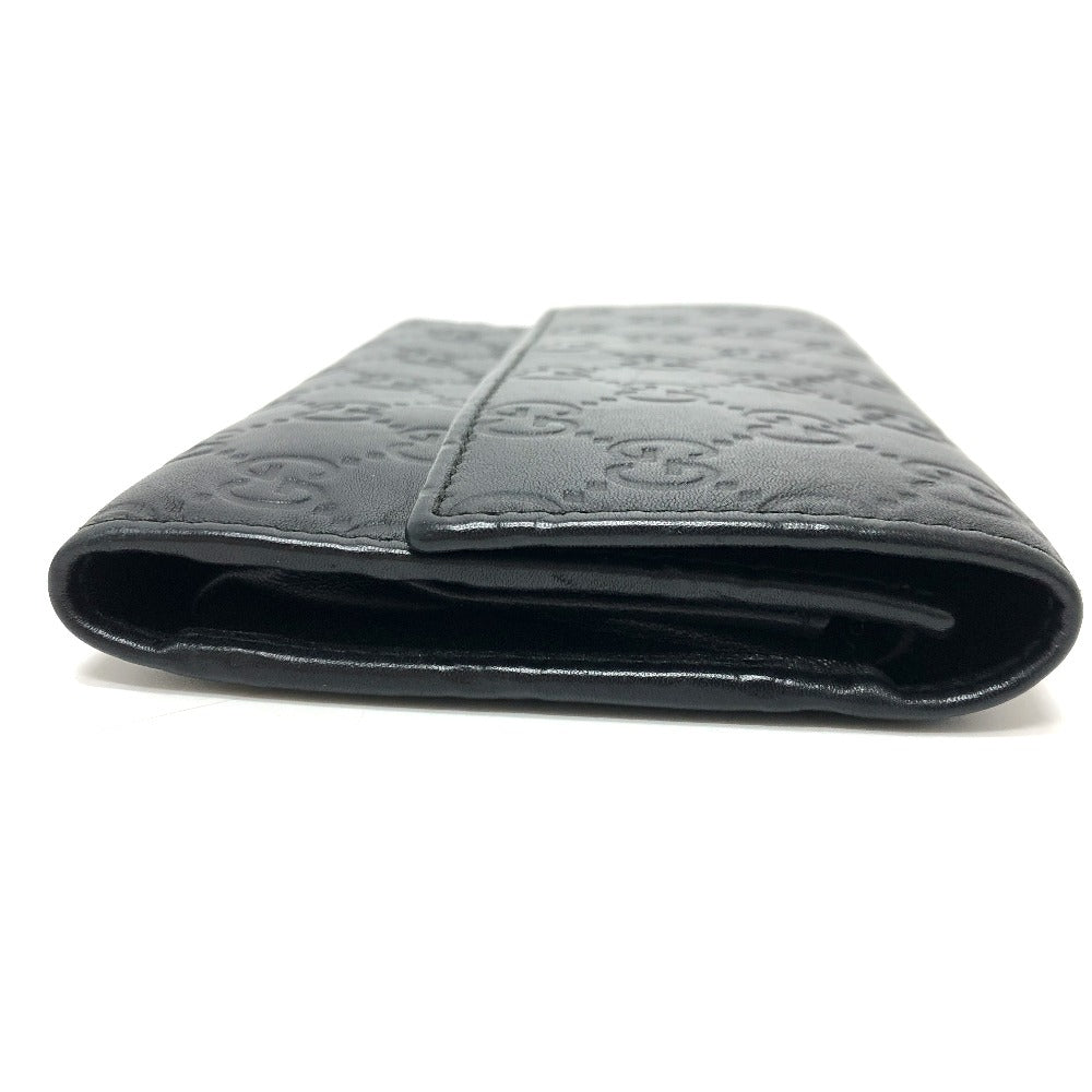 GUCCI Trifold wallet 257303 leather black Sima line GG