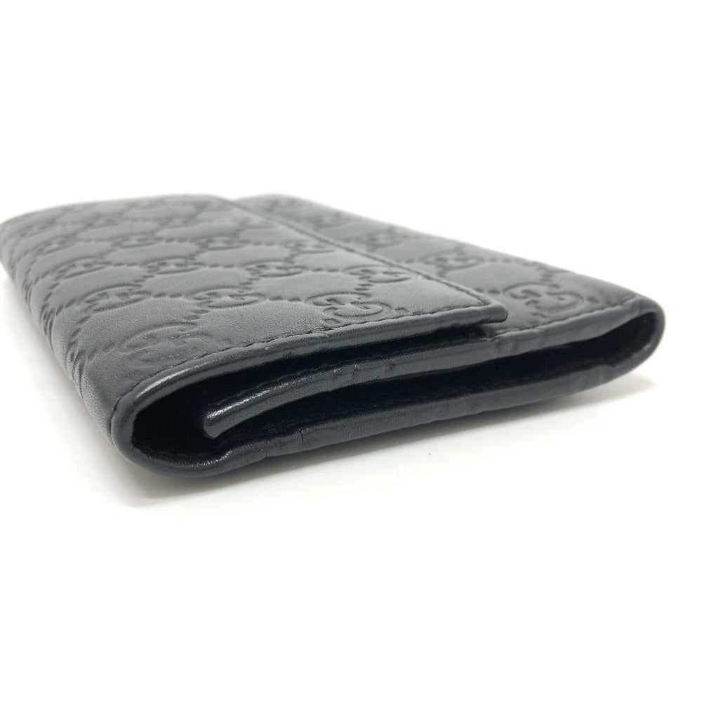 GUCCI Trifold wallet 257303 leather black Sima line GG