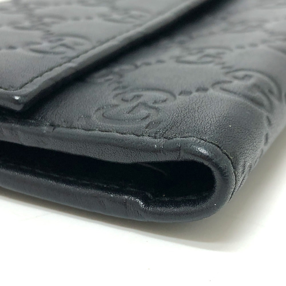 GUCCI Trifold wallet 257303 leather black Sima line GG