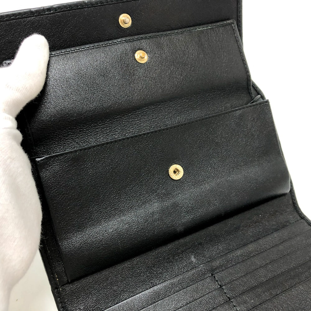 GUCCI Trifold wallet 257303 leather black Sima line GG
