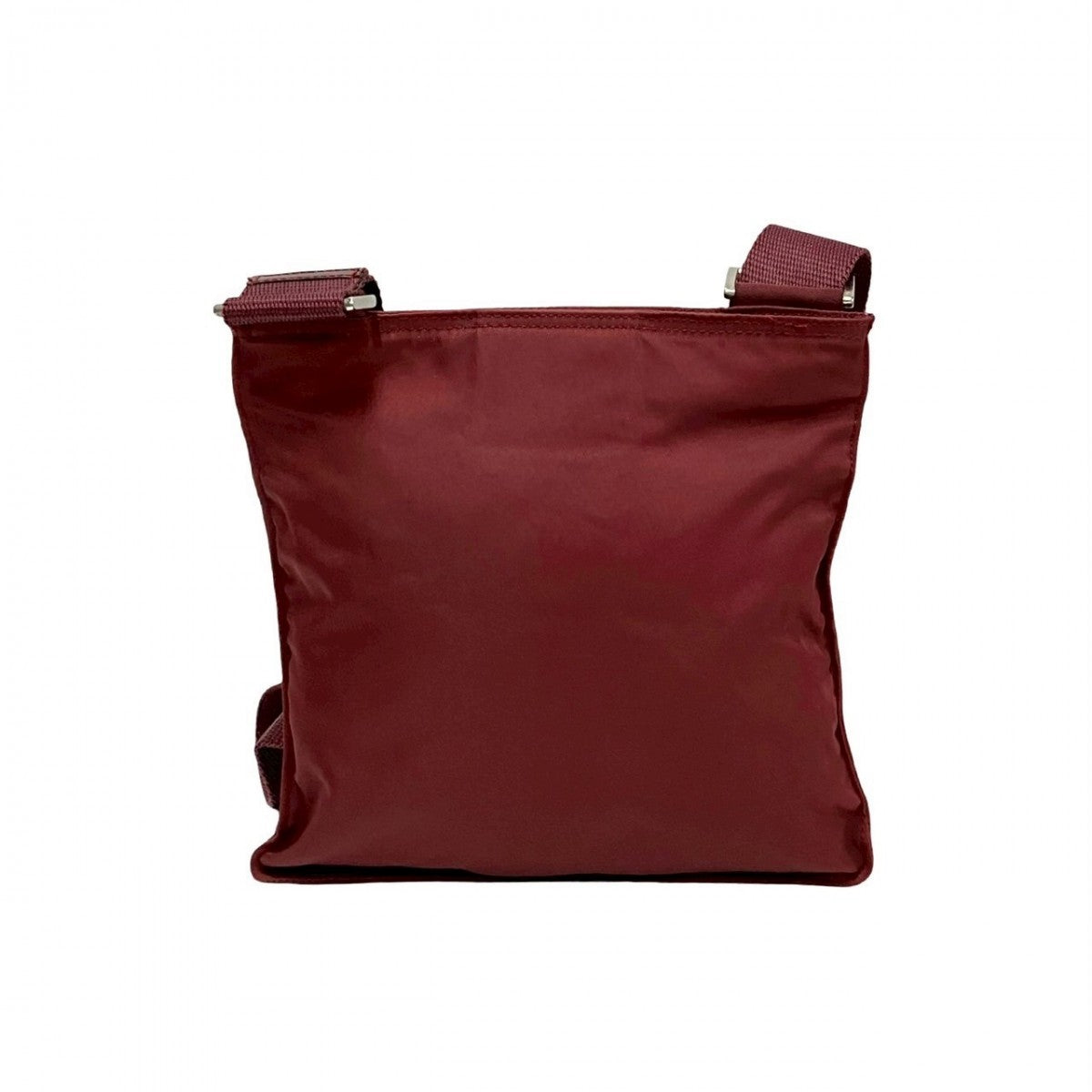 PRADA Shoulder Bag Nylon wine-red Triangle logo Metal Women Used Authentic