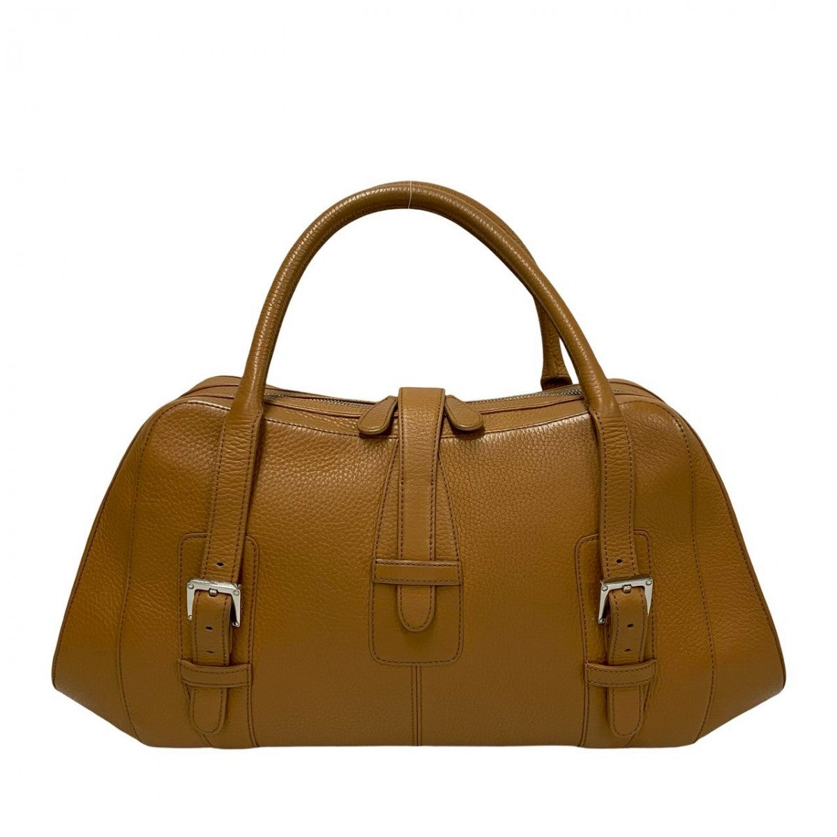 LOEWE Handbag leather Brown logo Sender Women Used Authentic