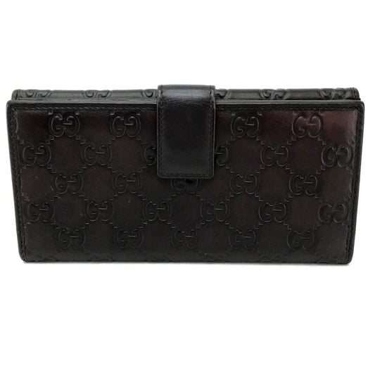 GUCCI Long Wallet Purse 256933 Sima leather Dark brown Guccisima MAYFAIR Women Used Authentic