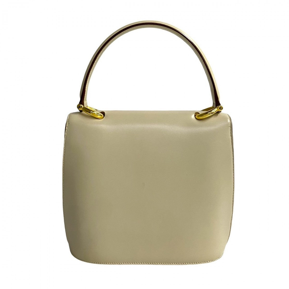 CELINE Handbag Calfskin, Leather beige logo Metal Women Used Authentic