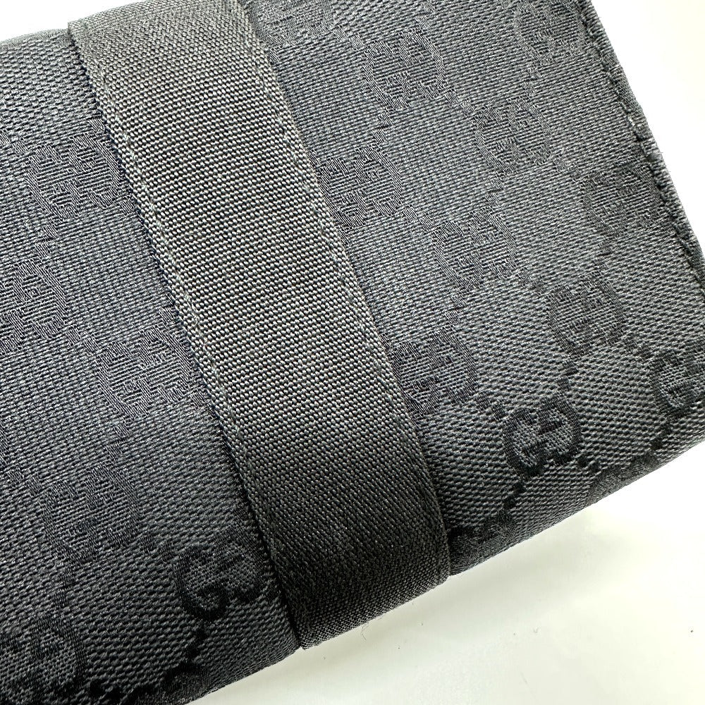 GUCCI Pouch 39.0911 GG canvas black GG Cosmetics Pouch Women Used Authentic