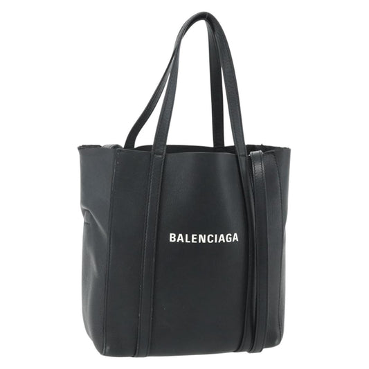 BALENCIAGA Two Way Mini Tote Bag Black Silver