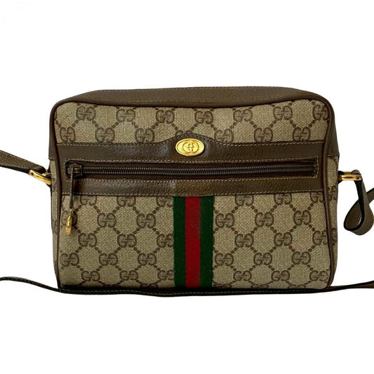 GUCCI Shoulder Bag PVC Brown Sherry line