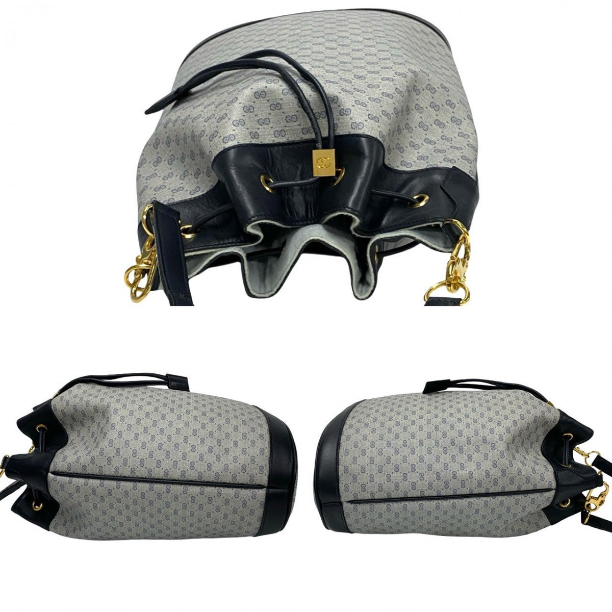 GUCCI Shoulder Bag leather Navy