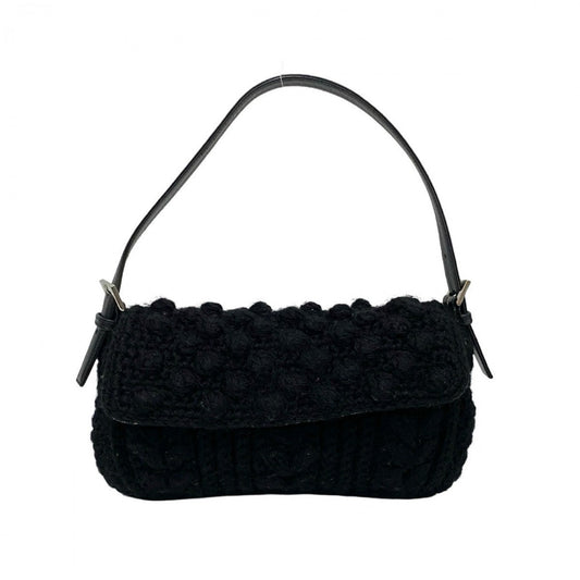 BURBERRY Shoulder Bag Wool, Leather black Nova Check Women Used Authentic