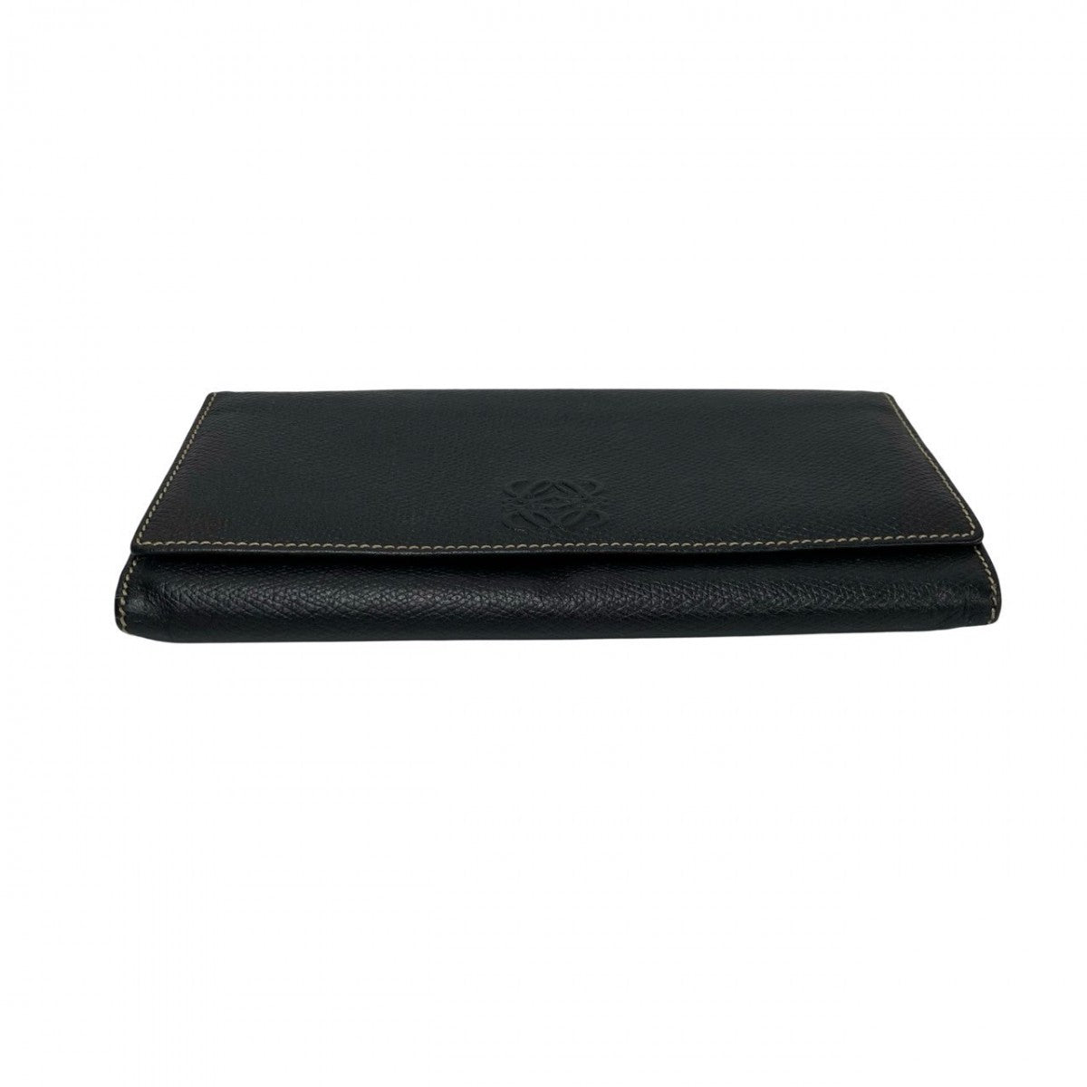 LOEWE Long Wallet Purse leather black Anagram logo Women(Unisex) Used Authentic